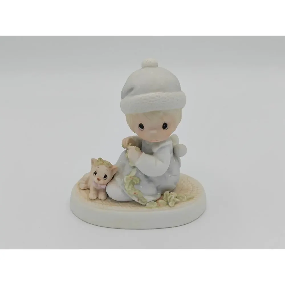 Precious Moments Meowie Christmas Figurine 1988‎ Enesco 109800 Vintage Taiwan